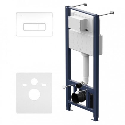 I012704.8001 Pro Инсталляция для подвесного унитаза с пневматич. клавишей Pro M пластик, Белый