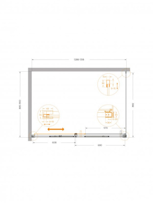 Душевой уголок CEZARES PLANE-AH-1-160/100-C-GM