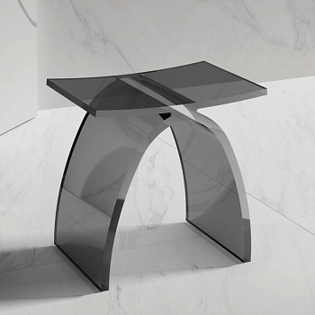 Стульчик для ванной прозрачный ABBER Kristall AT1739Onyx черный