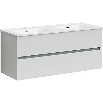 Тумба подвесная SANCOS Urban 1190х450х550, c двумя ящиками оснащенными доводчиками, белый глянец , арт. UR120-2W