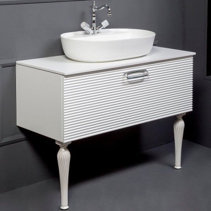 Тумба Linea 100 белая + Хром_Комплект 842-100-WCR Boheme Тумба Linea 100 белая + Хром_Комплект 842-100-WCR Boheme