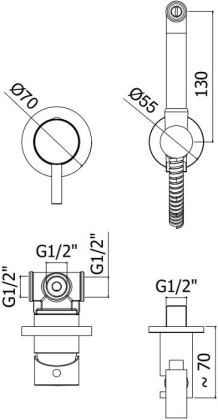 Смеситель с гигиеническим душем Paffoni KITDUP110BO (с внутренней частью)