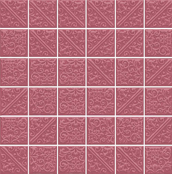 Мозаика 21028 Ла-Виллет розовый темный 30,1*30,1*6,9(7шт/0,634м2), м2