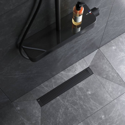W01SC-P11-050-01BM MasterFlow Трап для душа линейный универс затвор Cut Gradient 50см цвет черн мат