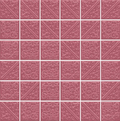 Мозаика 21028 Ла-Виллет розовый темный 30,1*30,1*6,9(7шт/0,634м2), м2
