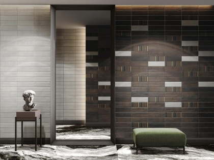 Плитка настенная 9046 Шеннон коричневый темный матовый 8.5*28.5*8.5 (44шт\1.07м2), м2