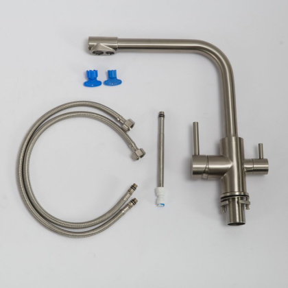 Смеситель для кухни с краном для питьевой воды, нержавеющая сталь, исполнение сатин BB-LAM15-IN Смеситель для кухни с краном для питьевой воды, нержавеющая сталь, исполнение сатин BB-LAM15-IN