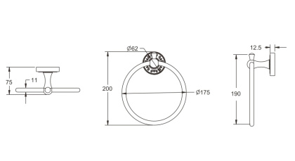 Полотенцедержатель в форме кольца, RG1006Q Rose, Бронза