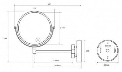 Косметическое зеркало без подсветки