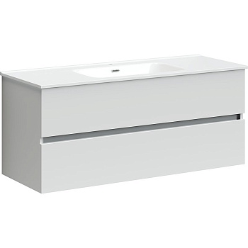 Тумба подвесная SANCOS Urban 1190х450х550, c двумя ящиками оснащенными доводчиками, белый глянец , арт. UR120-1W