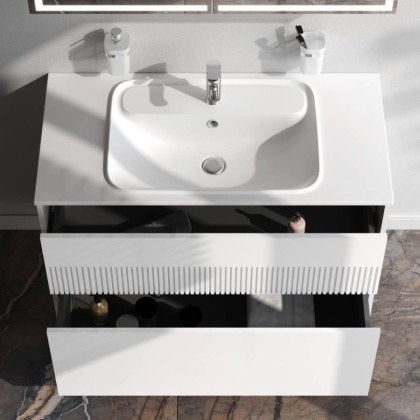 База под раковину, 2 ящика, 100 см, белый матовый M8FFUX1002WM