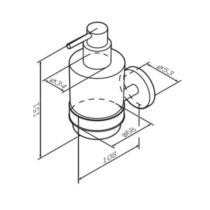 Стеклянный диспенсер для жидкого мыла с настенным держателем, 15,1х6,8х10,8 см, цвет белый с золотом, A85A36999