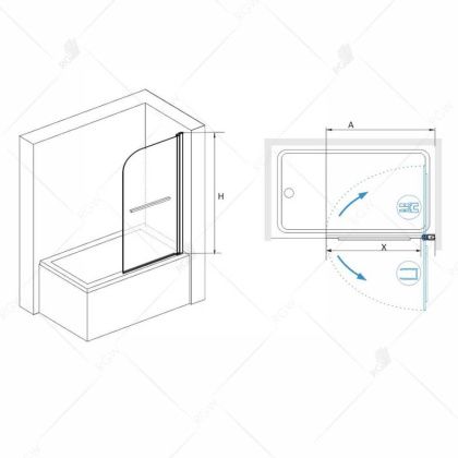 Шторка на ванну RGW Screens SC-15 80х140 06111508-11 профиль Хром стекло прозрачное