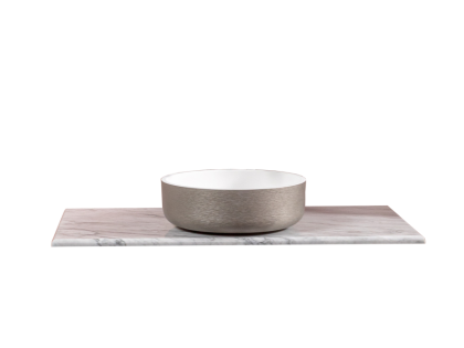 Столешница мрамор 101см Bianca Carrera под накладную раковину смесак сзади Столешница мрамор 101см Bianca Carrera под накладную раковину смесак сзади