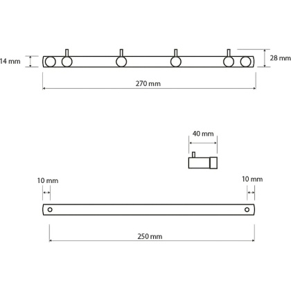 Планка с 4-мя крючками 104606105