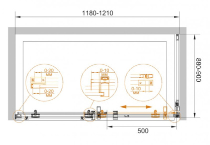 STYLUS-O-M-AH-1-120/100-C-Cr Душевой уголок