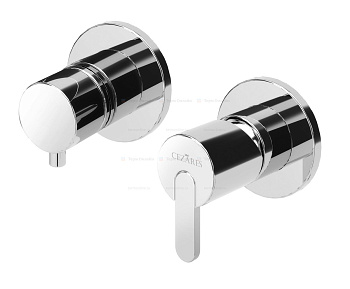 LEAF-VDIM3-L-ST Встраиваемый однорычажный смеситель на 3 выхода, исполнение Satinox