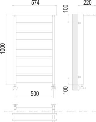 Полотенцесушитель Terminus Контур с/п П9 500х1000
