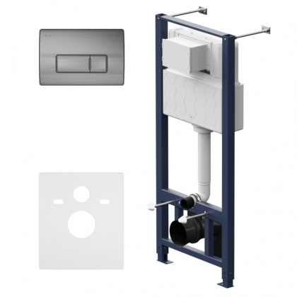 I012704.8031 Pro Инсталляция для подвесного унитаза с пневматич. клавишей Pro M пластик, мат никель