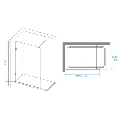 Перегородка для душа RGW WA-030-1 1100