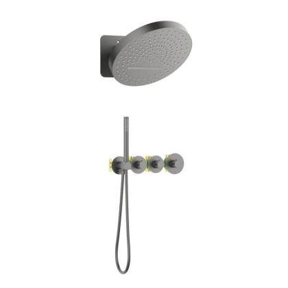 Душевая система Timo Saona SX-2329/18SM скрытого монтажа с термостатом, черное золото Душевая система Timo Saona SX-2329/18SM скрытого монтажа с термостатом, черное золото