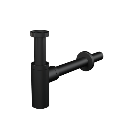 Сифон для умывальника цельнометаллический черный, A400BLACK