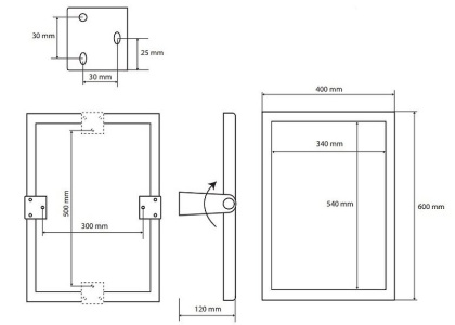 Косметическое зеркало Bemeta Help 301401030 Черное матовое, с поворотно-откидным механизмом