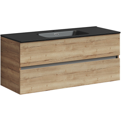 Тумба подвесная SANCOS Urban 1190х450х550, c двумя ящиками оснащенными доводчиками, дуб галифакс натуральный , арт. UR120-1EG