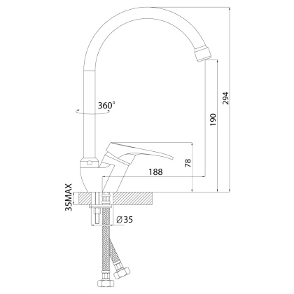 Смеситель Rossinka B35-23 для кухни Смеситель Rossinka B35-23 для кухни