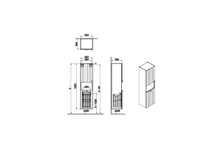 Пенал для ванной Vitra Root Groove 40 69095