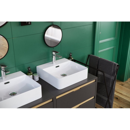 Тумба под накладную раковину EXCELLENT Tuto 60 см (серый/дуб), 2 ящика Тумба под накладную раковину EXCELLENT Tuto 60 см (серый/дуб), 2 ящика