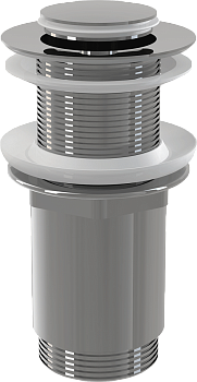 Донный клапан сифона для умывальника CLICK/CLACK 5/4", цельнометаллический с малой заглушкой, без перелива, для пластиковых и стеклянных умывальников Донный клапан сифона для умывальника CLICK/CLACK 5/4", цельнометаллический с малой заглушкой, без перелива, для пластиковых и стеклянных умывальников