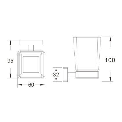 Стакан керамический с держателем, SG5612T Shevanik, Оружейная сталь