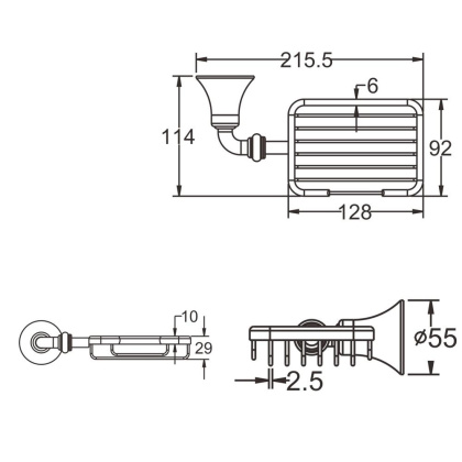 Мыльница, RG1204 Rose, Хром