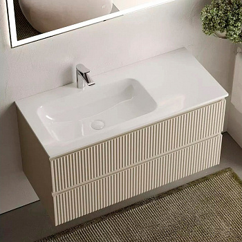 Тумба подвесная SANCOS Snob R левая 995х445х500, c двумя ящиками оснащенными доводчиками, Beige Soft , арт.SNR100LCE