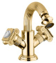 OLIMP-BS2-03/24-O Смеситель на биде с донным клапаном, золото, ручки золото