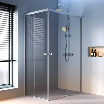 W94G-403-12080-MТ Душевое ограждение X-Joy Square Slide 120х80, мат Хром, прозрачное