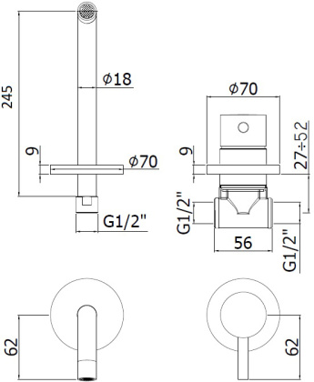 Смеситель для раковины Paffoni Light LIG007NO70 (с внутренней частью) Смеситель для раковины Paffoni Light LIG007NO70 (с внутренней частью)