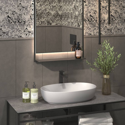 Раковина PLAZA накладная 60, белая глянцевая