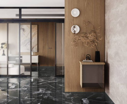 Andora Black Керамогранит чёрный 60х120 полированный