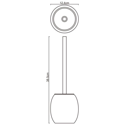 Щетка для унитаза Ruwer, 12,4х38,5х12,4 см, хром, K-6727