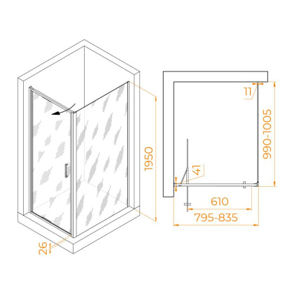 Душевой уголок  80*100*195 RGW SV-145B (SV-05B + Z-050-2B) Прямоуг./Чёрный/Прозрачное/8 мм (Easy) Душевой уголок  80*100*195 RGW SV-145B (SV-05B + Z-050-2B) Прямоуг./Чёрный/Прозрачное/8 мм (Easy)
