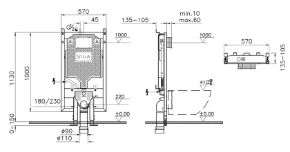 Система инсталляции для унитазов VitrA VPro