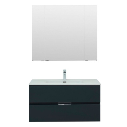 Мебель для ванной Aquanet Алвита New 100 2 ящика, антрацит