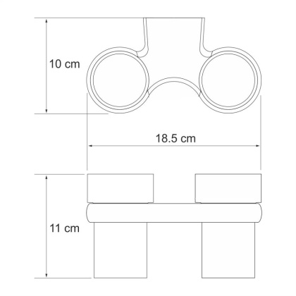 Подстаканник двойной Berkel, 18,5х10х11 см, хром и белый, K-6828D