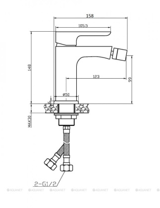Agger Gorgeous A0203100 Однозахватный смеситель для биде, хром