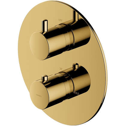 Смеситель термостатический для душа, элемент наружного монтажа OMNIRES Y Y1236ROGL (золото)