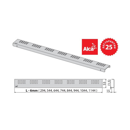 Решетка для водоотводящего желоба, нержавеющая сталь-глянец