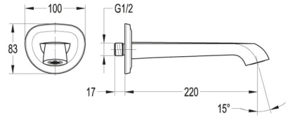 LIBERTY-F-SC-01 Излив для ванны, хром