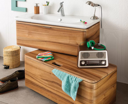 Шкаф Nest с раковиной c 1м ящиком, 80 см, с LED подсветкой, цвет натуральная древесина Шкаф Nest с раковиной c 1м ящиком, 80 см, с LED подсветкой, цвет натуральная древесина